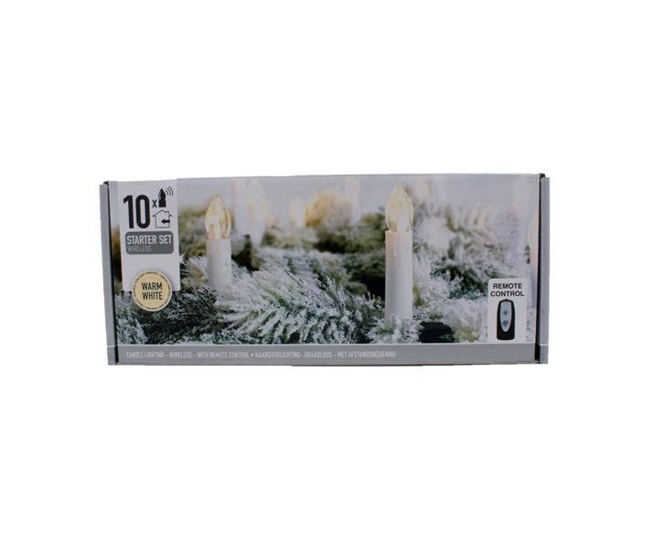 LEDVERLICHTING KAARSMODEL 10ST WARM WIT - 0496041 - 0496041