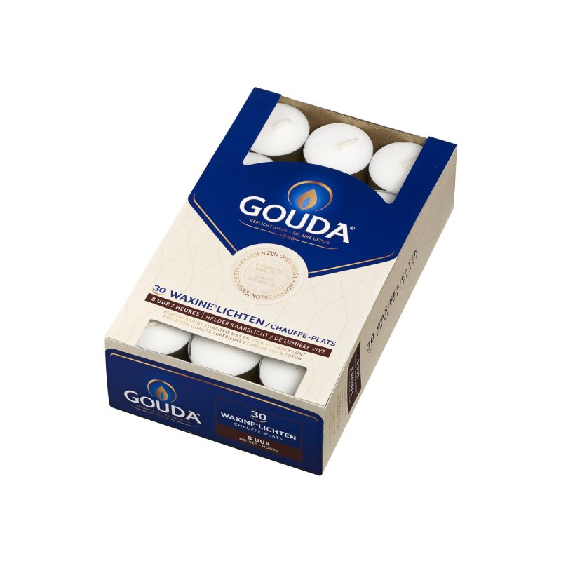GOUDA THEELICHTEN WIT 30 STUKS 8 UURS - 101 3344 - 101-3344