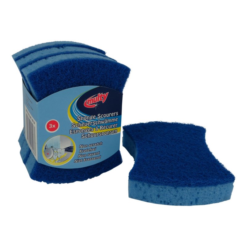 MULTY SCHUURSPONS ANTI KRAS 3 STUKS - 101 5033 - 101-5033