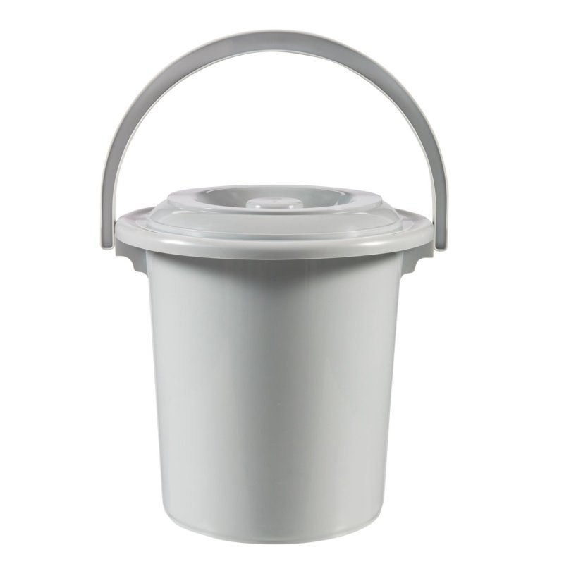 CURVER TOILETEMMER 10L GRIJS INCL DEKSEL - 101 8178 - 101-8178