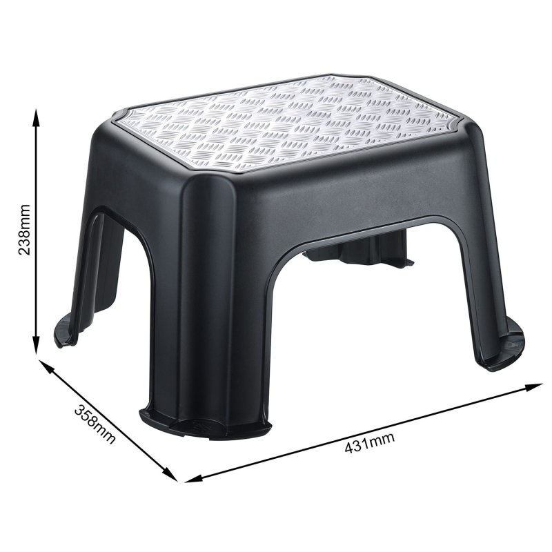 ROTHO OPSTAPJE ZWART/RVS LOOK 150KG - 101 8881 - 101-8881