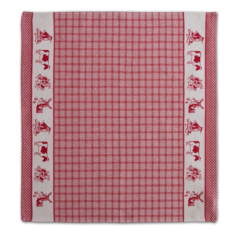 DDDDD THEEDOEK DUTCHIE 60 X 65 RED - 104 6691 - 104-6691