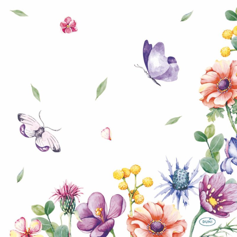 DUNI SERVETTEN BREEZY BUTTERFLIES33X33CM - 105 5135 - 105-5135