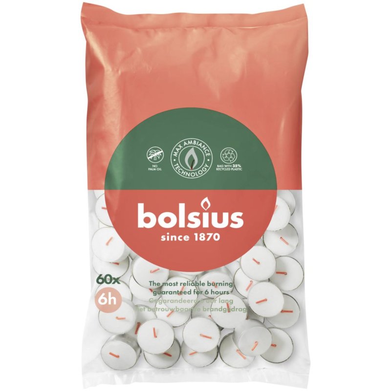 BOLSIUS THEELICHT 6-UUR ZAK 60 - 160 6800 - 160-6800