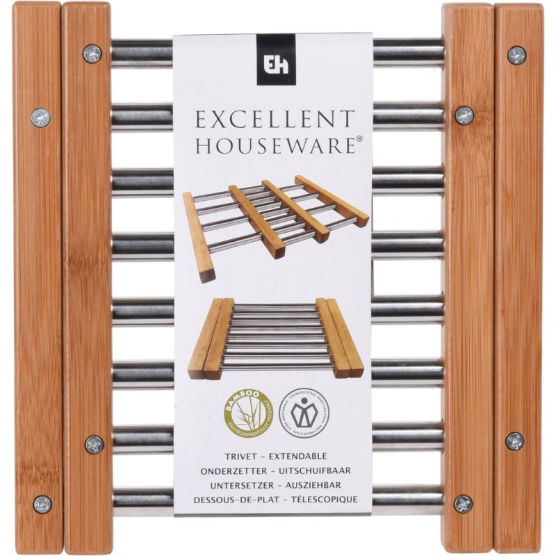 ONDERZETTER UITSCHUIFBAAR BAMBOO RVS - 170456910 - 170456910