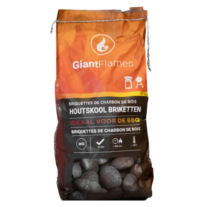 GIANT FLAMES PEFC HOUTSKOOL BRIKET 3 KG - 180 0202 - 180-0202