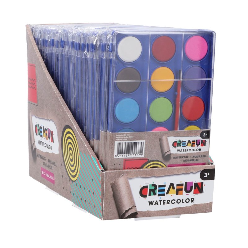 CREAFUN WATERVERF TABLET MET 18 KLEUREN - 240 0164 - 240-0164