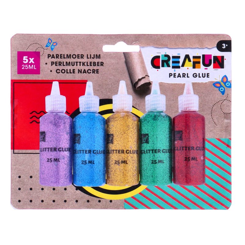 CREAFUN LIJM PARELMOER 5 X 25 ML 2 ASSOR - 299 0102 - 299-0102