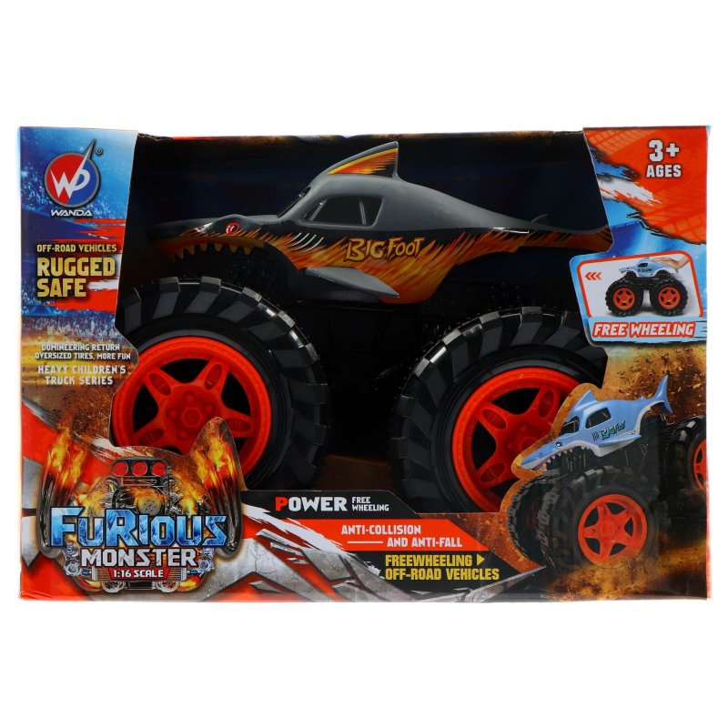MONSTERTRUCK FRICTIE ZWARTE HAAI - 331 0296 - 331-0296