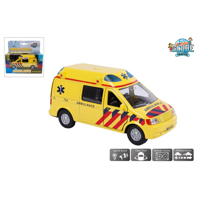 AUTO PULL BACK AMBULANCE MET GELUID - 331 0643 - 331-0643
