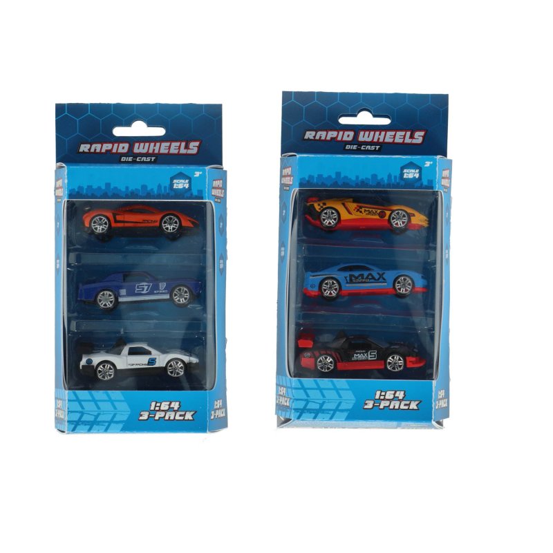 RAPID WHEELS AUTO DIE CAST 3 PACK ASSORT - 331 7451 - 331-7451