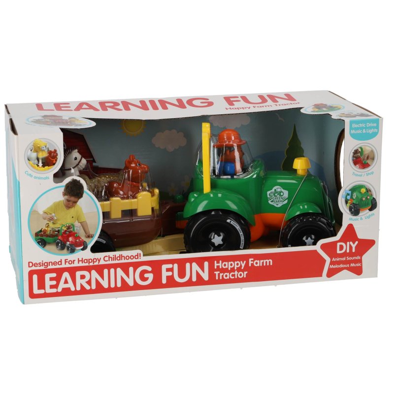 TRACTOR MET DIEREN OP AANHANGER MET LICH - 348 5285 - 348-5285