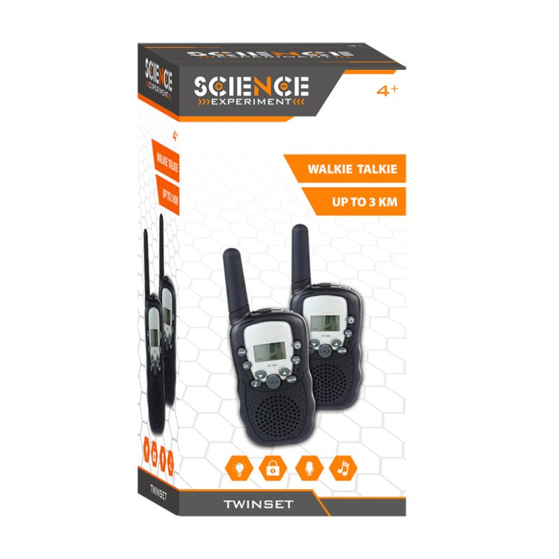 WALKIE TALKIE 3 KM ZWART ALERT - 375 0389 - 375-0389