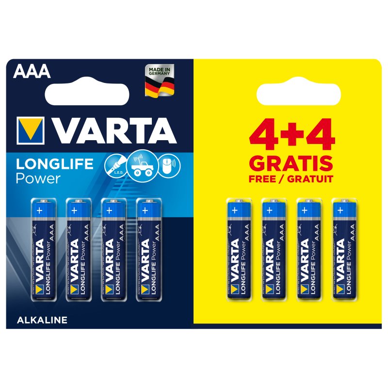 VARTA HIGH ENERGY 8-PACK AAA - 390 1214 - 390-1214