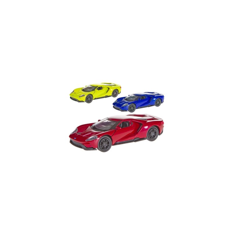 WELLY FORD 2017GT DIE CAST PULL BACK 3AS - 3asstd color blue yellow red 12cm die cast pull back welly ford 2017gt car 12pcs in dbx - 520254