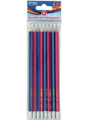 POTLODEN HB MET GUM 8 STUKS - 4044186420210 - 4044186420210