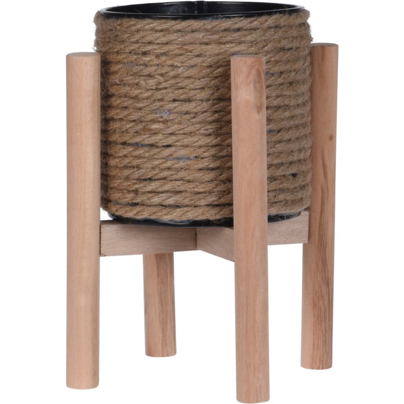 BLOEMPOT HOUT/TOUW OP STANDAARD - 437000450 assorted 001  - 4370000450