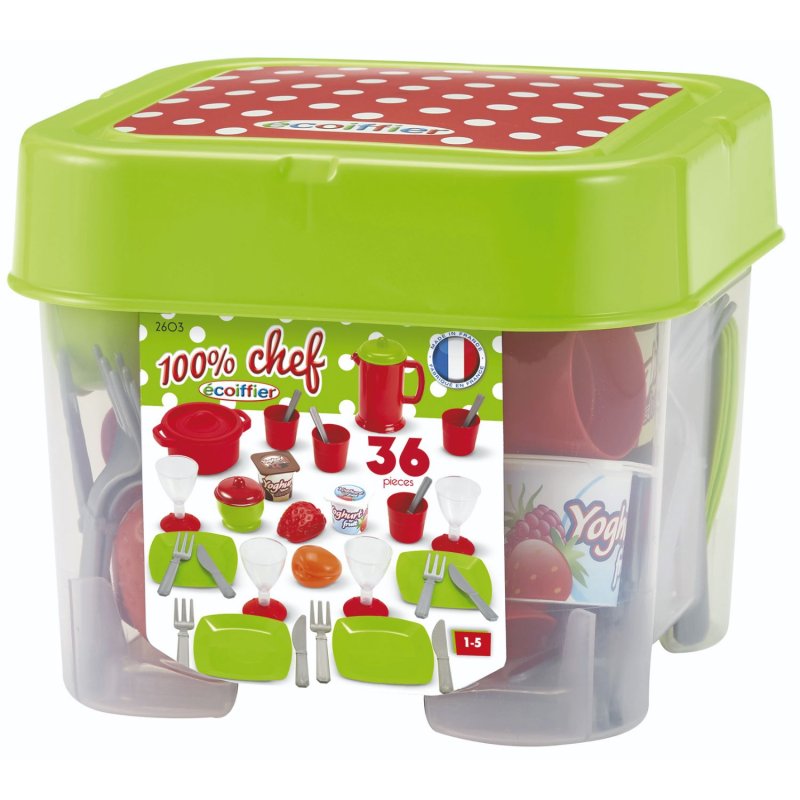 SERVIES IN OPBERGKIST 36-DELIG 100% CHEF - 474 2603 - 474-2603