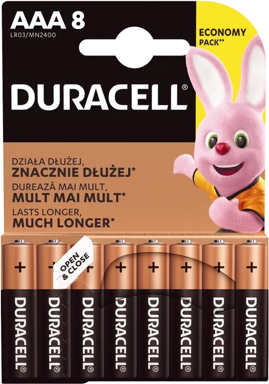 BATTERIJ DURACELL DURALOCK AAA 8-PACK - 5000394160026 - 5000394203358