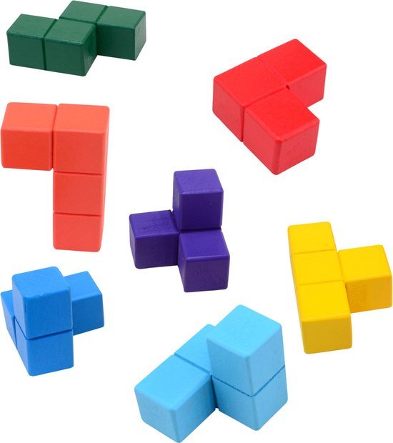 HOUTEN KUBUS PUZZEL TETRIS - 550x620 - *0010227264