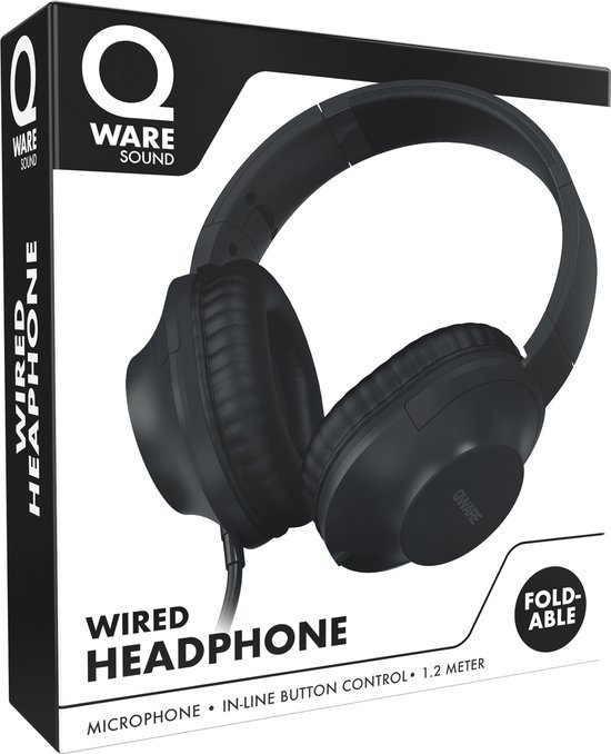 QWARE WIRED HEADPHONE BLACK - 550x678 - *0010226812