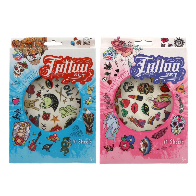 TATTOO SET 10 SHEETS 2 ASSORTI 22X15 CM - 556 0021 - 556-0021
