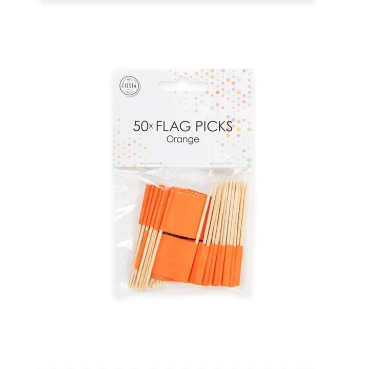 VLAGPRIKKE ORANJE 5 PAK &Atilde;&nbsp; 50 STUKS - 5712735030485 - *0010263524
