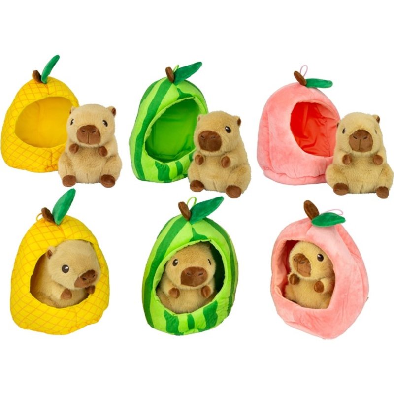 PLUCHE CAPYBARA 15CM IN FRUIT 3 ASS. - 581 6675 - 581-6675