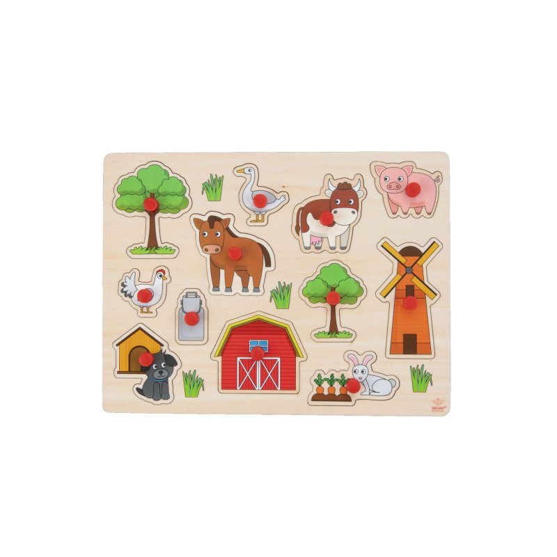 HOUTEN KNOPJES PUZZEL BOERDERIJ 30X22,5C - 603 3002 - 603-3002