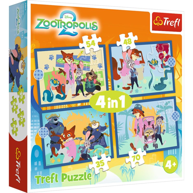 PUZZEL 4 IN 1 ZOOTOPIA 35+48+54+70 STUKJ - 603 4677 - 603-4677