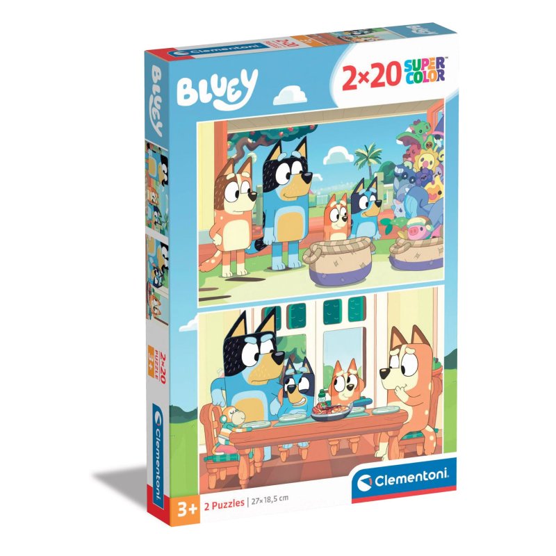 CLEMENTONI PUZZEL 2X20 STUKJES - BLUEY - 603 4807 - 603-4807