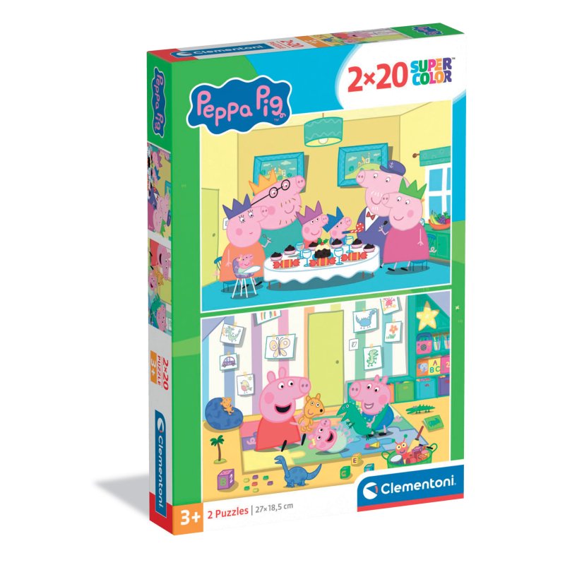 CLEMENTONI PUZZEL PEPPA PIG 2X20 STUKJES - 603 4831 - 603-4831