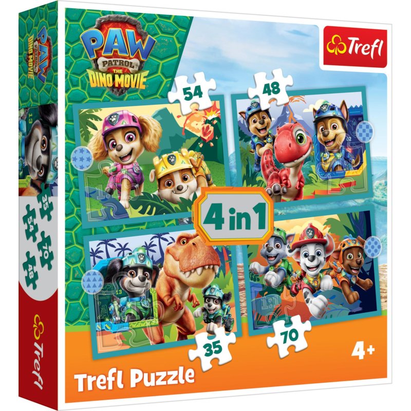 PUZZEL 4 IN 1 PAW PATROL DE DINO FILM 12 - 603 6879 - 603-6879