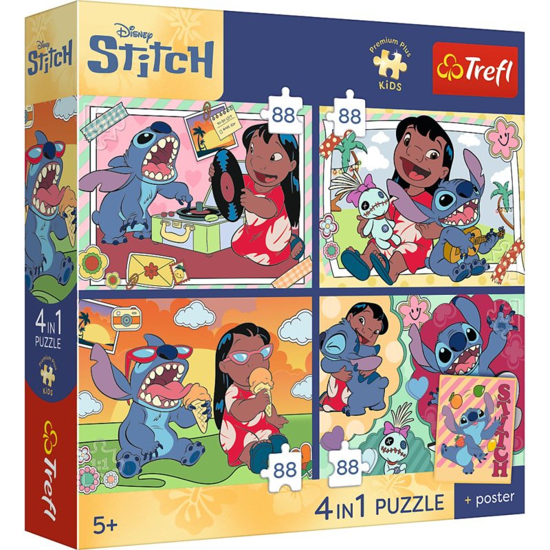PUZZEL 4 IN 1 RUIMTE STITCH 4X88 - 603 6992 - 603-6992