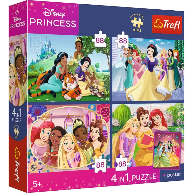 PUZZEL 4 IN 1 DISNEY PRINCESS 4X88 - 603 7005 - 603-7005