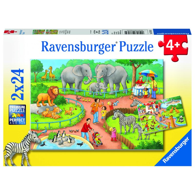 PUZZEL 2X24 STUKJES EEN DAG IN DE DIEREN - 603 8134 - 603-8134