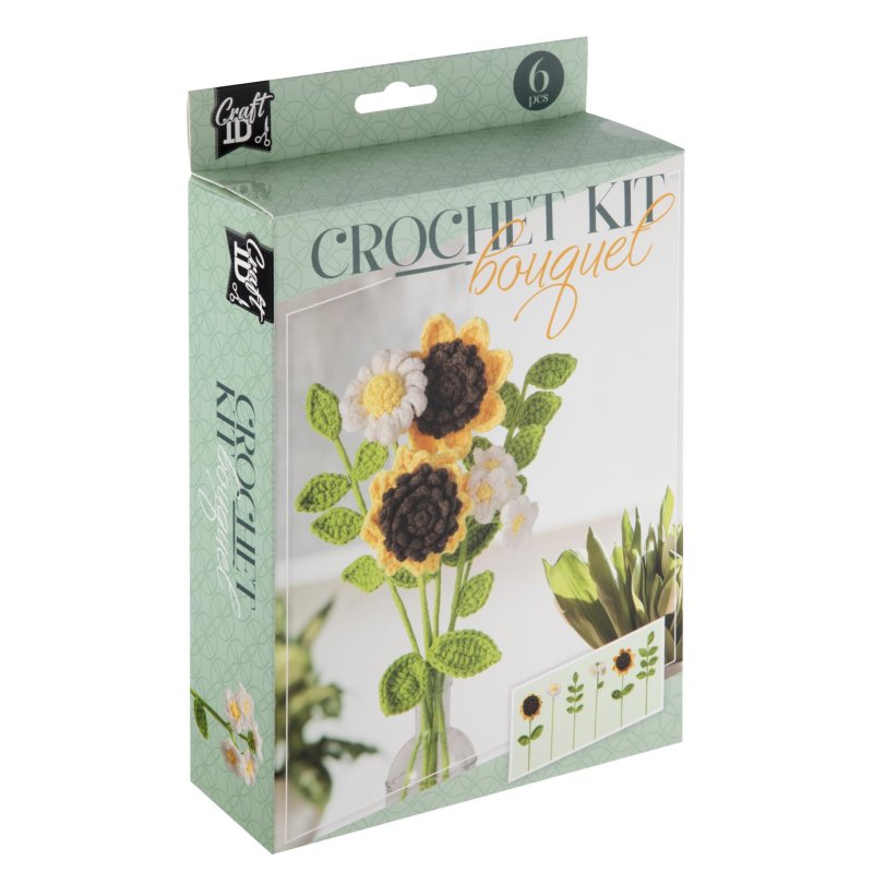 HAAKSET BLOEMEN BOEKET GEEL 16X5,5X21CM - 635 1737 - 635-1737