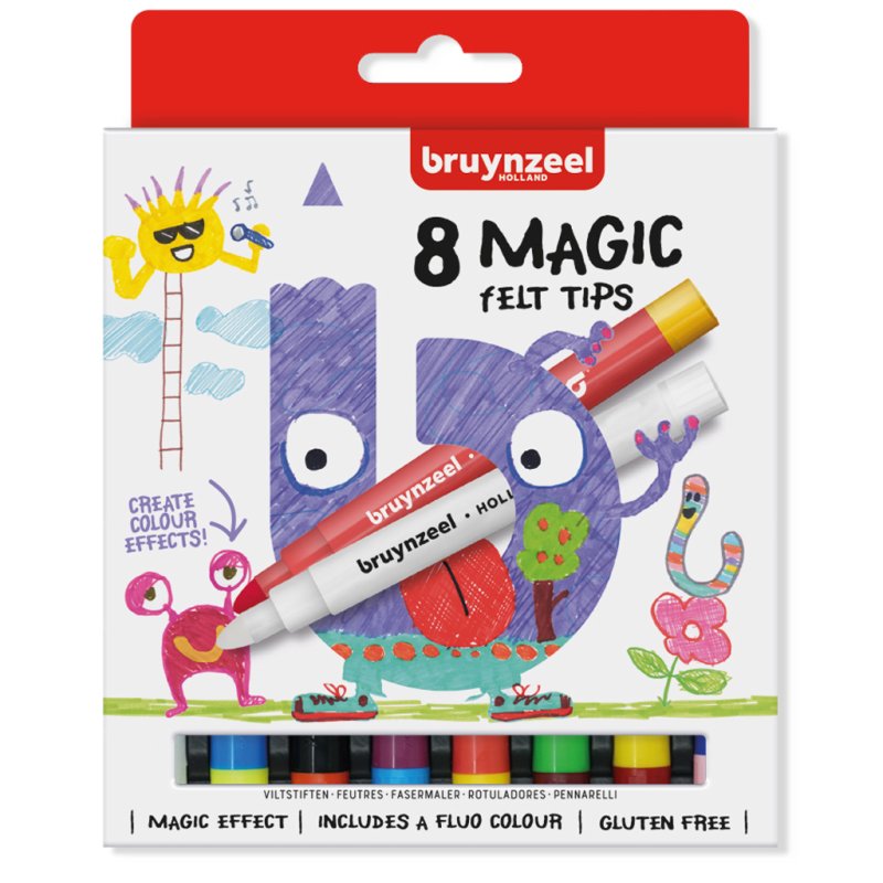 MAGISCHE VILTSTIFTEN BRUYNZEEL 8 STUKS - 650 6008 - 650-6008