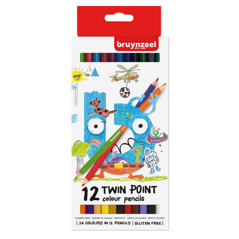 TWIN POINT KLEURPOTLODEN BRUYNZEEL 12 ST - 650 6011 - 650-6011