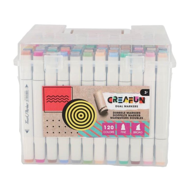 CREAFUN DUAL MARKERS 120 STUKS IN LUXE O - 650 7482 - 650-7482
