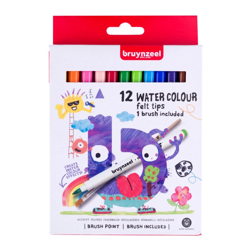 BRUYNZEEL WATERVERF VILTSTIFTEN 12 STUKS - 651 4034 - 651-4034