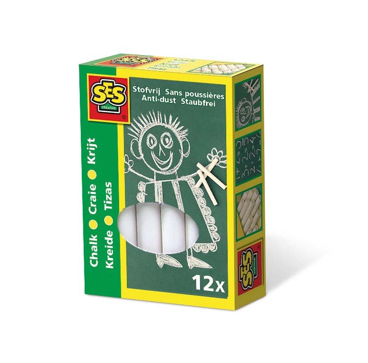 KRIJTJES SES WIT 12 STUKS - 653 0200 - 653-0200