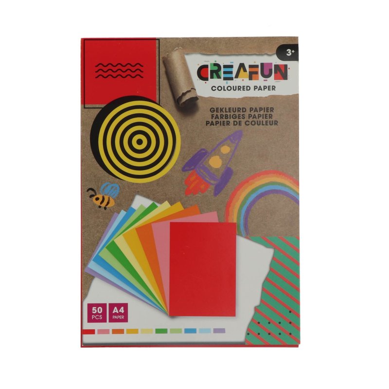KNUTSELPAPIER A4 50 VELLEN CREAFUN - 657 9900 - 657-9900