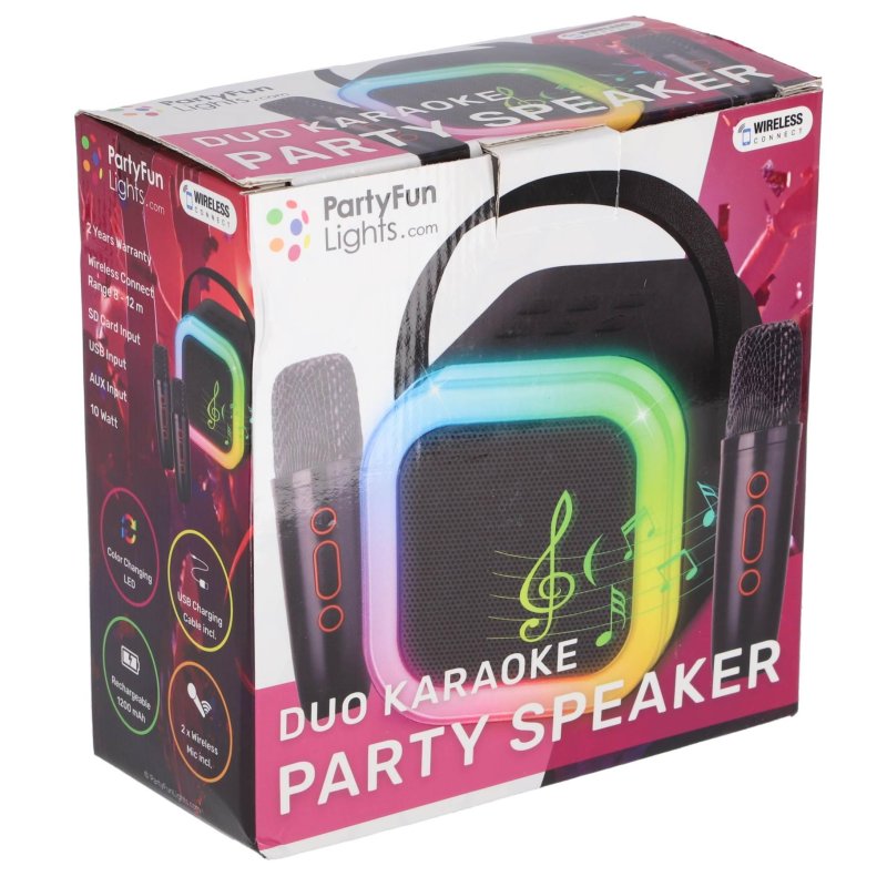 KARAOKE DUO SET 2 MICRO'S + SPEAKER 13X8 - 690 6776 - 690-6776