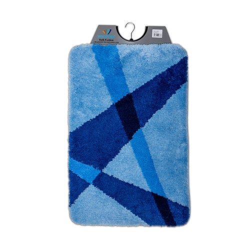 BADMAT 60X90 CM. ACRYL BLAUW GESTREEPT 8 - 6956313006878 - 60-02