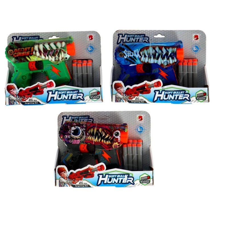 PISTOOL MET 8 FOAM PIJLEN 3 ASSORTI - 721 2897 - 721-2897