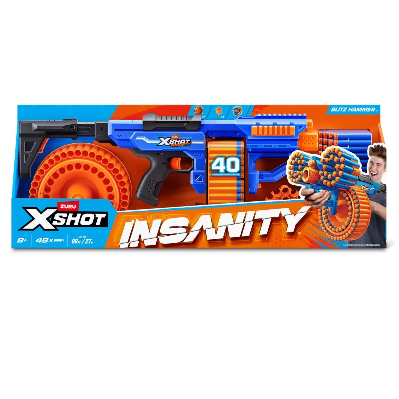 ZURU X-SHOT INSANITY BLITZ HAMMER + 48 D - 721 8569 - 721-8569