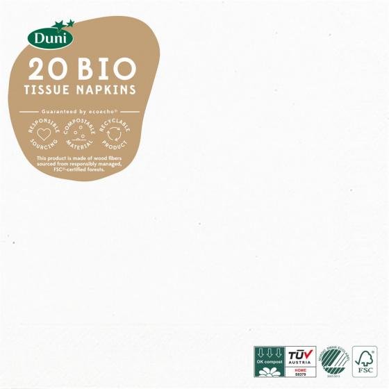 DUNI SERVETTEN BIO WIT 33X33CM - 7321011040308  - 104030