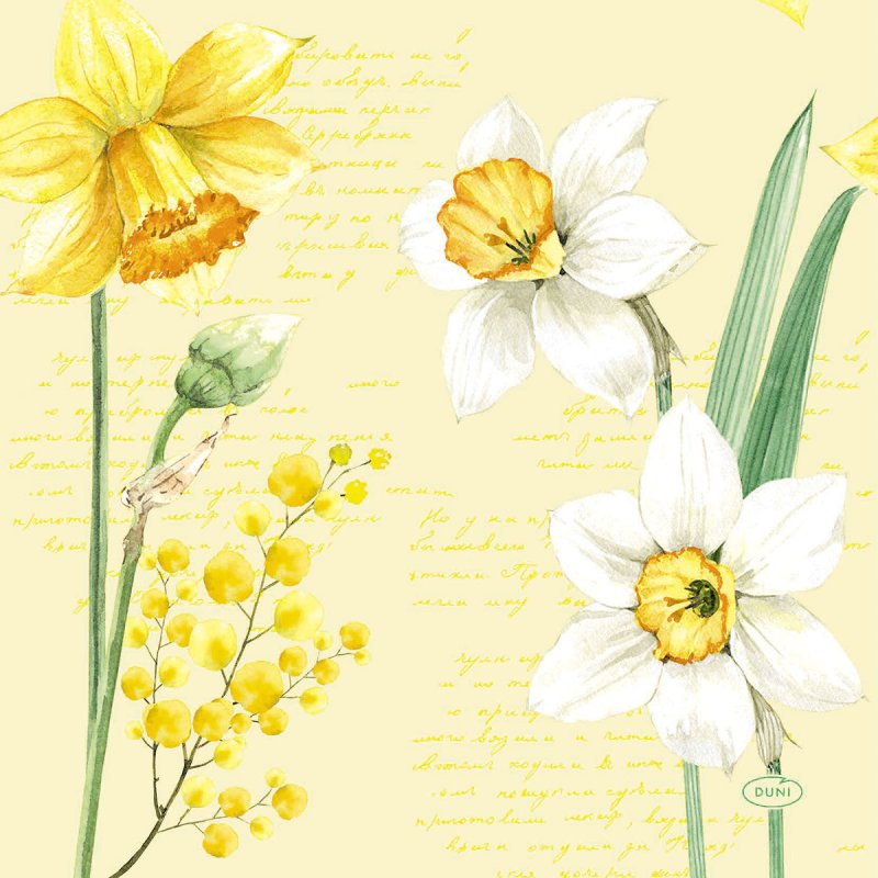 DUNI SERVETTEN SPRING DAFFODIL 33X33CM - 7321012007584 - 7321012007584