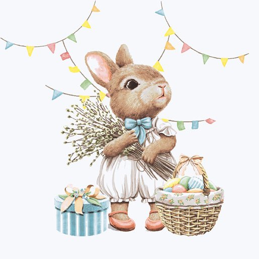 DUNI SERVETTEN BUNNY JOY 24X24CM - 7321012088132 - *0010261031
